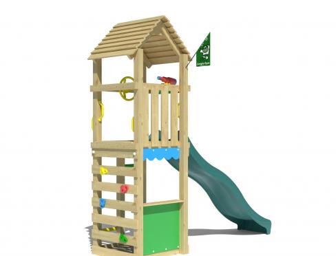 Jungle Nook | Spielturm aus Holz mit Rutsche & Marktstand